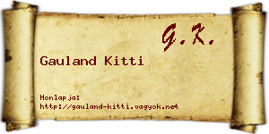 Gauland Kitti névjegykártya
